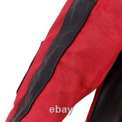 Hein Gericke Cowhide Leather Red Black Padded Motorcycle Jacket Size MEDIUM