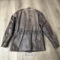 Hein Gericke Dakar Brown Leather Jacket SZ 40 Rare Vintage Heavy Grunge Biker