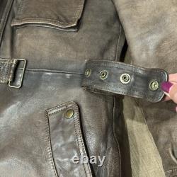 Hein Gericke Dakar Brown Leather Jacket SZ 40 Rare Vintage Heavy Grunge Biker
