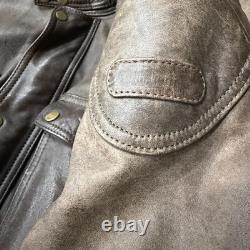 Hein Gericke Dakar Brown Leather Jacket SZ 40 Rare Vintage Heavy Grunge Biker