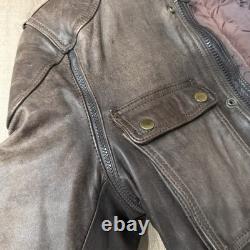 Hein Gericke Dakar Brown Leather Jacket SZ 40 Rare Vintage Heavy Grunge Biker