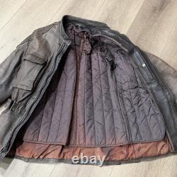 Hein Gericke Dakar Brown Leather Jacket SZ 40 Rare Vintage Heavy Grunge Biker