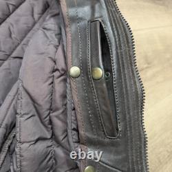 Hein Gericke Dakar Brown Leather Jacket SZ 40 Rare Vintage Heavy Grunge Biker