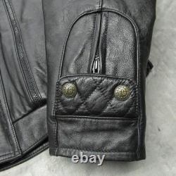 Hein Gericke First Gear Leather Jacket Men 52 Blk Motorcycle Removable Liner VTG