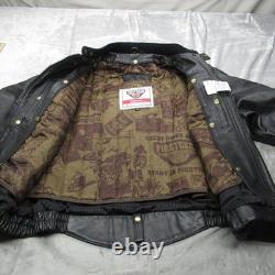 Hein Gericke First Gear Leather Jacket Men 52 Blk Motorcycle Removable Liner VTG
