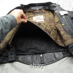 Hein Gericke First Gear Leather Jacket Men 52 Blk Motorcycle Removable Liner VTG