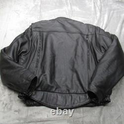 Hein Gericke First Gear Leather Jacket Men 52 Blk Motorcycle Removable Liner VTG