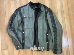 Hein Gericke Harley Davidson Leather Motorcycle Jacket Mesh Lined Gray 40
