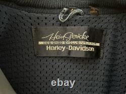 Hein Gericke Harley Davidson Leather Motorcycle Jacket Mesh Lined Gray 40