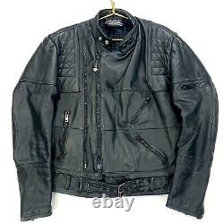 Hein Gericke Harley-Davidson Padded Motorcycle Vtg Leather Jacket Medium Black