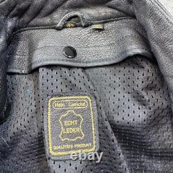 Hein Gericke Jacket Men 42 Leather Cafe Racer Vented Motorcycle Coat Vented Moto