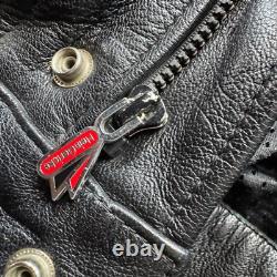 Hein Gericke Jacket Men 42 Leather Cafe Racer Vented Motorcycle Coat Vented Moto