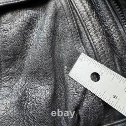 Hein Gericke Jacket Men 42 Leather Cafe Racer Vented Motorcycle Coat Vented Moto