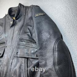 Hein Gericke Jacket Men 42 Leather Cafe Racer Vented Motorcycle Coat Vented Moto