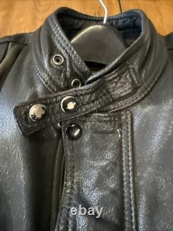 Hein Gericke Leather Black Motorcycle Jacket Removeable Lining Men's Size 42