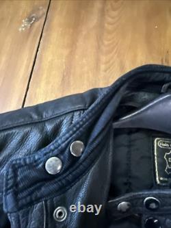 Hein Gericke Leather Black Motorcycle Jacket Removeable Lining Men's Size 42