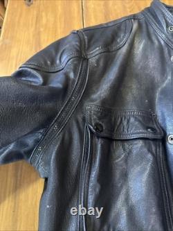 Hein Gericke Leather Black Motorcycle Jacket Removeable Lining Men's Size 42