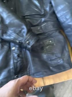 Hein Gericke Leather Black Motorcycle Jacket Removeable Lining Men's Size 42