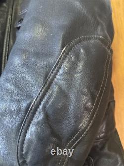 Hein Gericke Leather Black Motorcycle Jacket Removeable Lining Men's Size 42