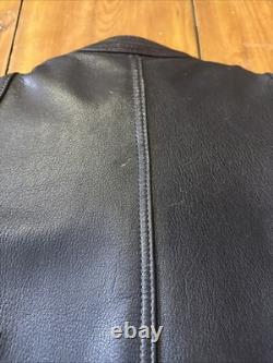 Hein Gericke Leather Black Motorcycle Jacket Removeable Lining Men's Size 42