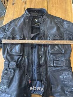 Hein Gericke Leather Black Motorcycle Jacket Removeable Lining Men's Size 42