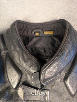 Hein Gericke Leather Jacket Motorcycle Mens 42 Black Biker armored Protective