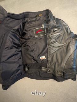 Hein Gericke Leather Jacket Motorcycle Mens 42 Black Biker armored Protective
