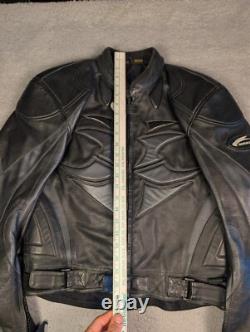 Hein Gericke Leather Jacket Motorcycle Mens 42 Black Biker armored Protective