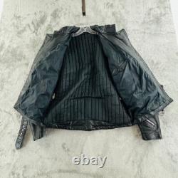 Hein Gericke Leather Moto Jacket Mens 44 Black Motorcycle Biker Full Zip Padded