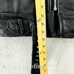 Hein Gericke Leather Moto Jacket Mens 44 Black Motorcycle Biker Full Zip Padded