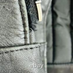 Hein Gericke Leather Moto Jacket Mens 44 Black Motorcycle Biker Full Zip Padded