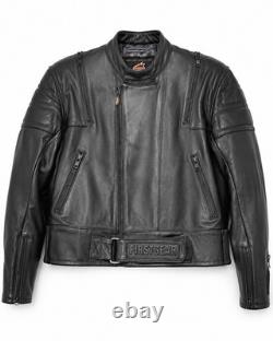 Hein Gericke Men's Leather Motorcycle Jacket First Gear, Size 42, Armored Padded