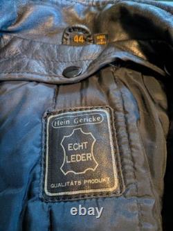Hein Gericke Mens Vintage Motorcycle Leather Jacket Size 44