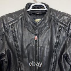 Hein Gericke Motorcycle Leather Cafe Racer Jacket Black Men's Size 42 Vintage