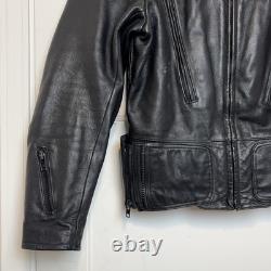 Hein Gericke Motorcycle Leather Cafe Racer Jacket Black Men's Size 42 Vintage