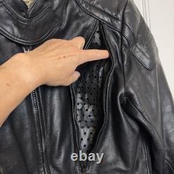 Hein Gericke Motorcycle Leather Cafe Racer Jacket Black Men's Size 42 Vintage