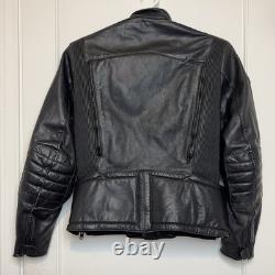 Hein Gericke Motorcycle Leather Cafe Racer Jacket Black Men's Size 42 Vintage