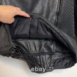 Hein Gericke Motorcycle Leather Cafe Racer Jacket Black Men's Size 42 Vintage
