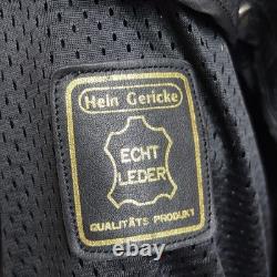 Hein Gericke Motorcycle Leather Cafe Racer Jacket Black Men's Size 42 Vintage