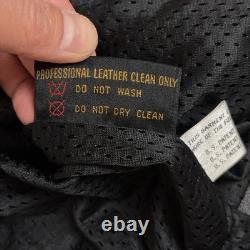 Hein Gericke Motorcycle Leather Cafe Racer Jacket Black Men's Size 42 Vintage