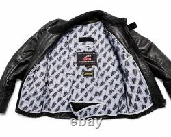 Hein Gericke Speedware Leather Motorcycle Jacket Men's M Black Armor Ready