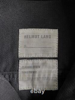 Helmut Lang SS04 Leather Sleeves Hybrid Trucker Jacket Size 46 Vintage Archive