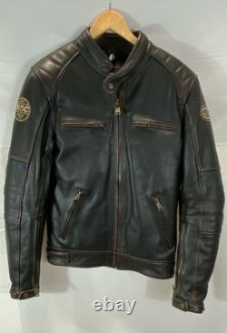 Helstons Men Brown Motorcycle Jacket Size S