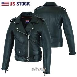 Highway Leather Old School Plain sides Motorcycle Leather Jacket 2 Ammo pocket