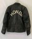Honda Genuine Leather Motorcycle Jacket Black Vtg Biker Cafe Racer Mens M #209