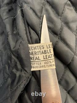 Honda Genuine Leather Motorcycle Jacket Black Vtg Biker Cafe Racer Mens M #209