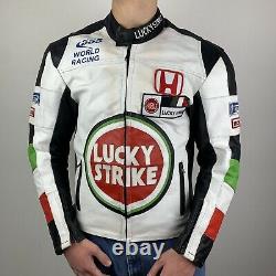 Honda Lucky Strike Leather Men's Jacket Vintage Racing F1 Formula1 Motorcycling