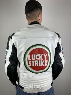 Honda Lucky Strike Leather Men's Jacket Vintage Racing F1 Formula1 Motorcycling