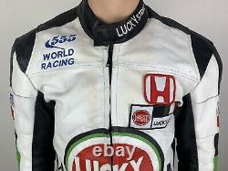 Honda Lucky Strike Leather Men's Jacket Vintage Racing F1 Formula1 Motorcycling