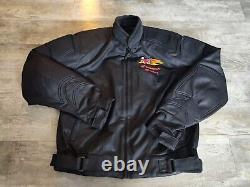 Honda Racing Jacket Mens Sz L Padded Motorcycle Intersport Woody Woodpecker EUC